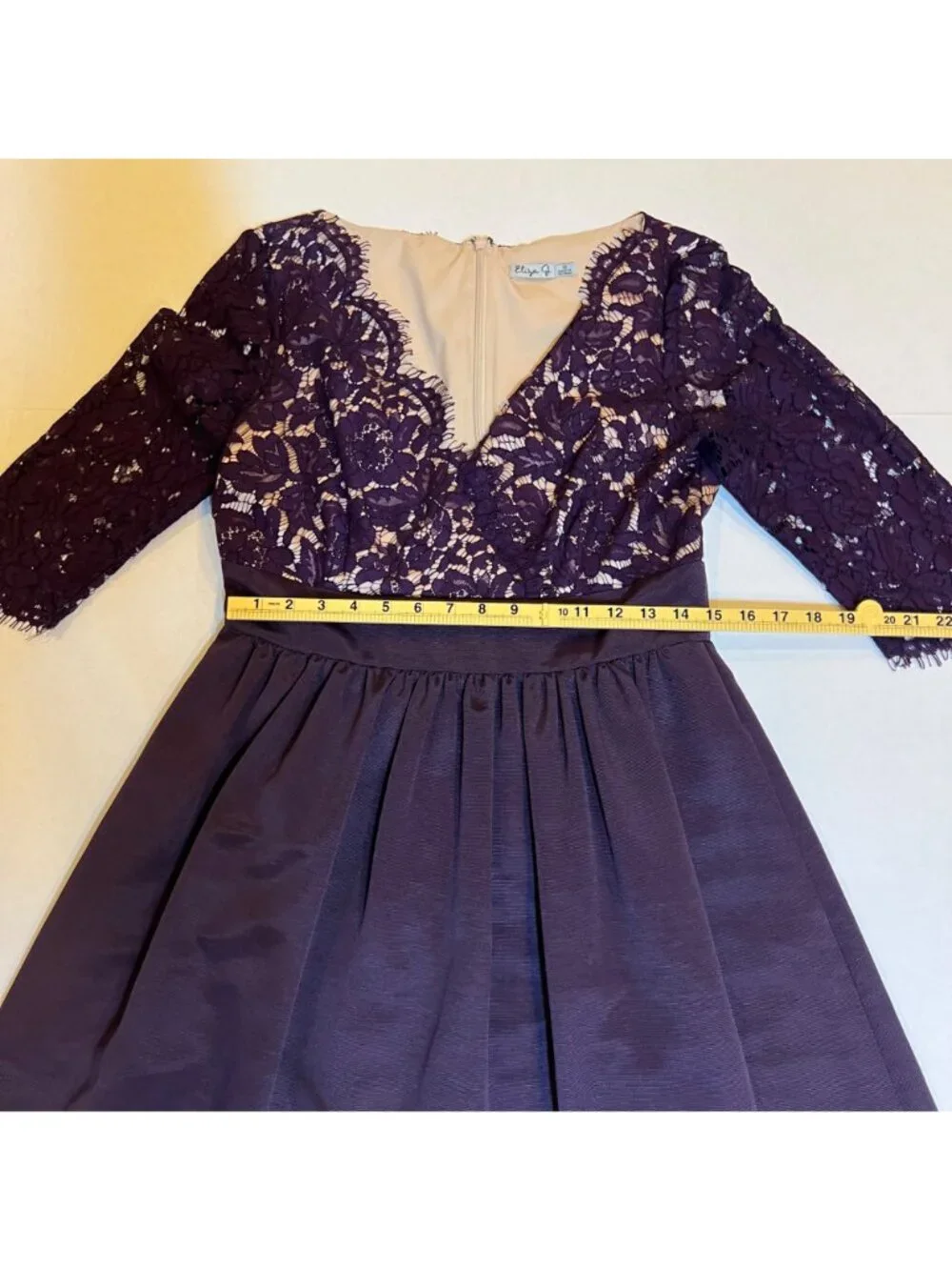 Eliza J Women’s Dress Size 10 Lace Bodice Full Skirt Purple